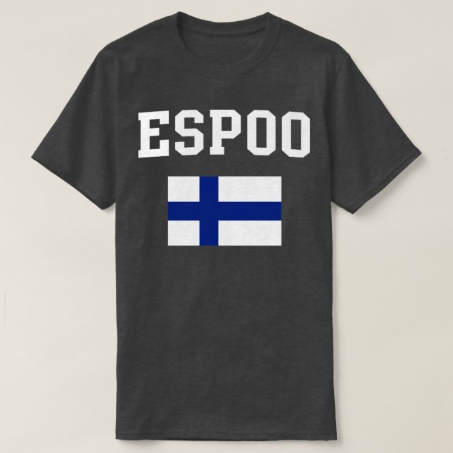 Espoo Finnland Flaggengebiet T-Shirt (Design vorne)