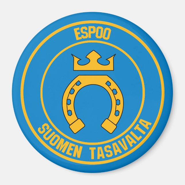 Espoo Round Emblem Magnet (Vorne)