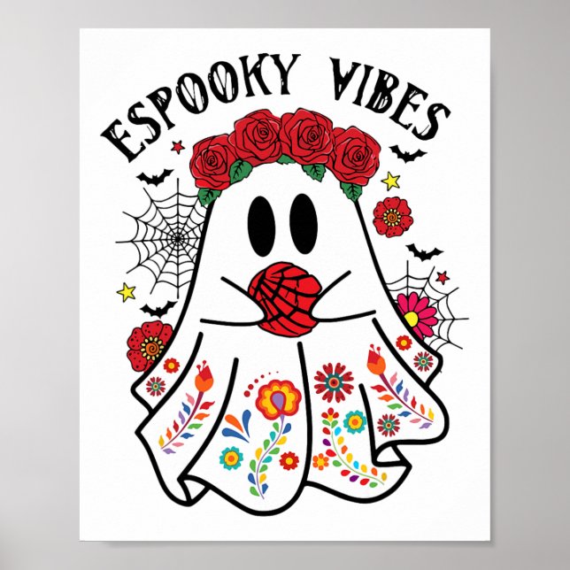 Espooky Vibes Halloween Ghost Mexican Concha Spook Poster (Vorne)
