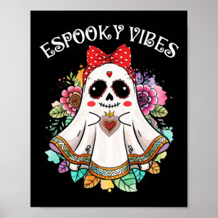 Espooky Vibes Maestra Halloween Spanisch Mexikanis Poster
