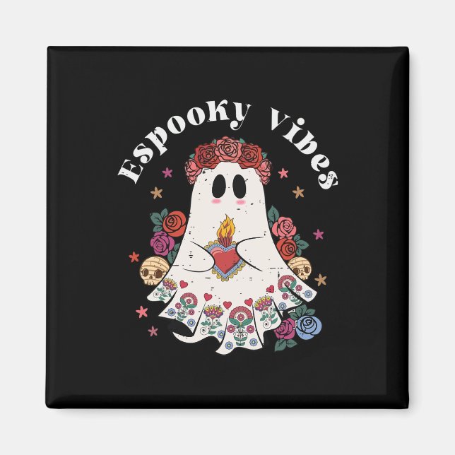 Espooky Vibes Niedlich Ghost Funny Mexween C Magnet (Vorne)