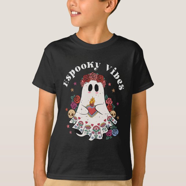 Espooky Vibes Niedlich Ghost Funny Mexween C T-Shirt (Vorderseite)
