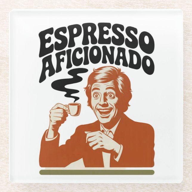 Espresso Aficionado - Java Lover Glasuntersetzer (Vorderseite)