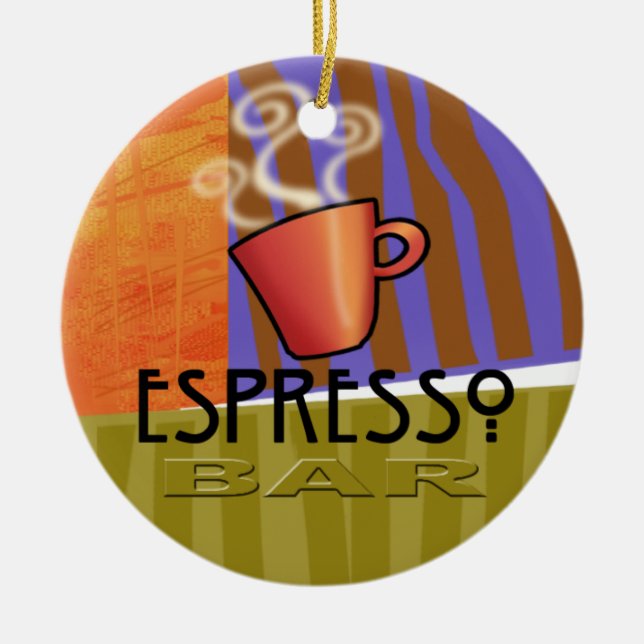 Espresso-Bar-Verzierung Keramikornament (Vorne)