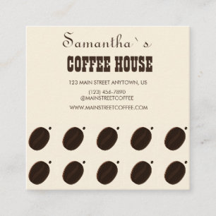 Espresso-Braun-Kaffeebohnen-Muster-Café-Branding Quadratische Visitenkarte