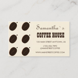 Espresso-Braun-Kaffeebohnen-Muster-Cafe-Branding Visitenkarte