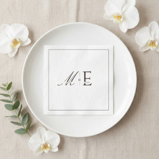 Espresso-Braun-Old-Money-Monogramm Serviette