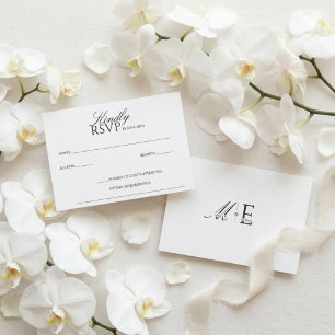 Espresso-Braune Hochzeit im Old-Money-Stil RSVP Karte