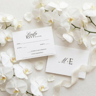 Espresso-Braune Hochzeit im Old-Money-Stil RSVP Karte