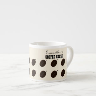 Espresso-Brauner-Kaffeebohnen-Muster-Café-Branding Espressotasse