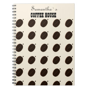 Espresso-Brauner-Kaffeebohnen-Muster-Café-Branding Notizblock