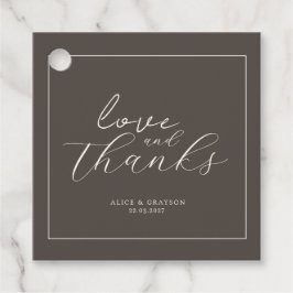 Espresso Brown Script Classic Minimalist Wedding Geschenkanhänger