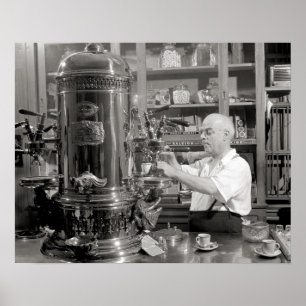 Espresso-Café, 1942. Vintage-Foto Poster
