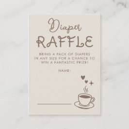 Espresso Coffee Diaper Raffle Baby Shower Ticket Begleitkarte