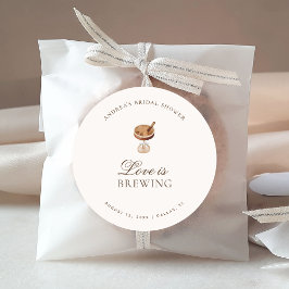 Espresso Coffee Liebe ist Brautparty brauen Runder Aufkleber