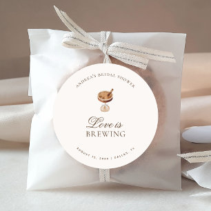 Espresso Coffee Liebe ist Brautparty brauen Runder Aufkleber