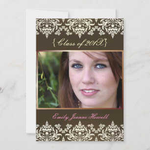 Espresso + Damask/Abschlussfeier Einladungen
