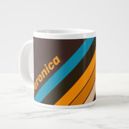 Espresso Drift Streifen mit Namen Jumbo-Tasse