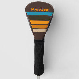Espresso-Drift über Streifen mit Namen Golf Headcover
