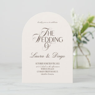 Espresso Elfenbein Ruhige Luxus-Hochzeitseinladung Einladung