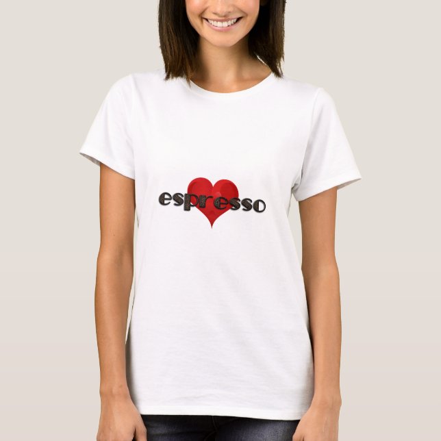 Espresso Heart Coffee Liebe Beans Red Heart Funny T-Shirt (Vorderseite)