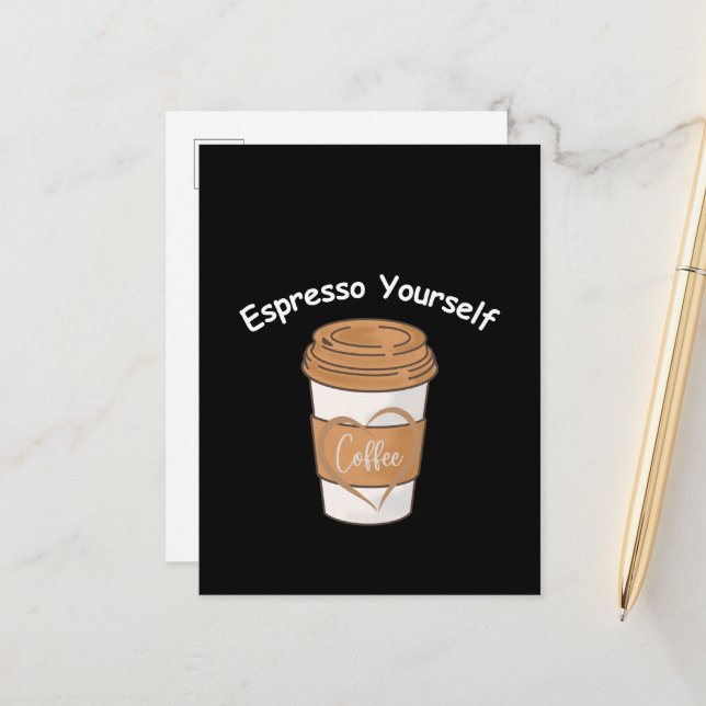 Espresso, Ihr selbst Kaffee Lover Postkarte (Vorderseite/Rückseite Beispiel)