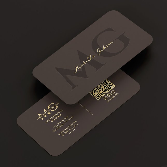 Espresso Luxus Professionelle Initialen Modern Visitenkarte (Espresso Luxury Professional Initials Modern Business Card
)