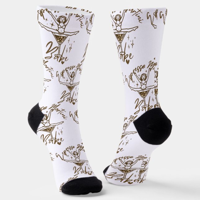 Espresso Martini Babe Muster Socken (Gewinkelt)