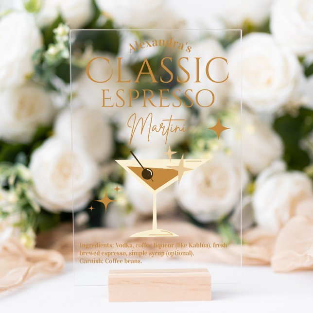 Espresso Martini Bachelorette Signature Drink Acrylschild (Von Creator hochgeladen)