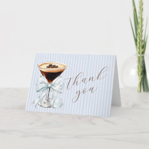Espresso Martini Blue Coquette Schleife Dankeskarte