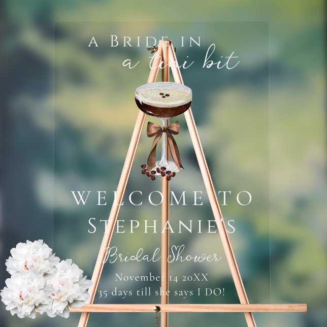 Espresso Martini Brautparty Clear Welcome Sign Acrylschild (Von Creator hochgeladen)