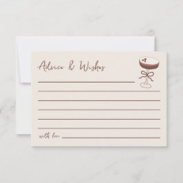 Espresso Martini Brautparty Ratschläge & Wünsche Mitteilungskarte