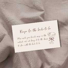 Espresso Martini Brautparty Rezept für eine Braut Begleitkarte