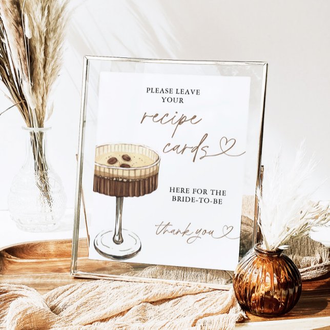 Espresso Martini Bridal Recipe Cards Sign, Recipe  Poster (Von Creator hochgeladen)