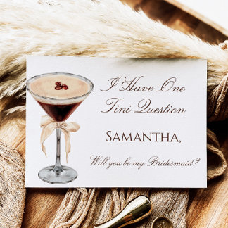 Espresso Martini Bridesmaid Vorschlagskarte Einladung