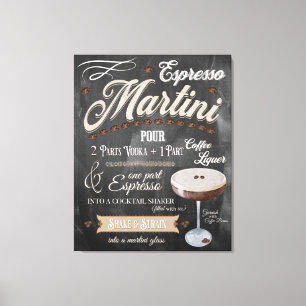 Espresso Martini Chalkboard Rezept Leinwanddruck