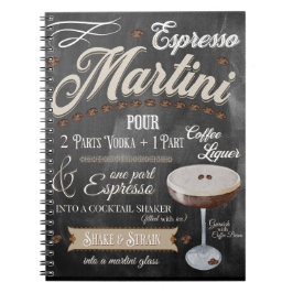 Espresso Martini Chalkboard Rezept Notizblock