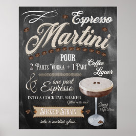 Espresso Martini Chalkboard Rezept Poster