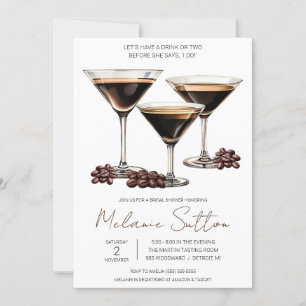Espresso Martini, Cocktail Drink, Brautparty Einladung