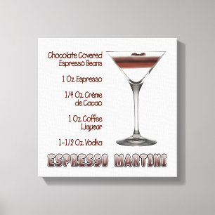 Espresso Martini Cocktail Rezept Art 12 "x12" Leinwanddruck