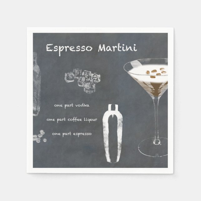 Espresso Martini Cocktail Serviette (Vorderseite)