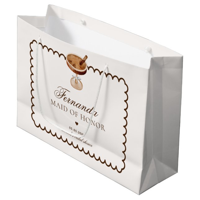 Espresso Martini Coffee Trauzeugin Danke Große Geschenktüte (Vorderseite Schrägansicht)