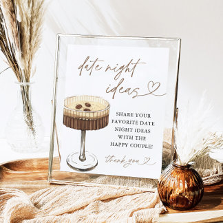 Espresso Martini Date Night Ideas Sign Poster