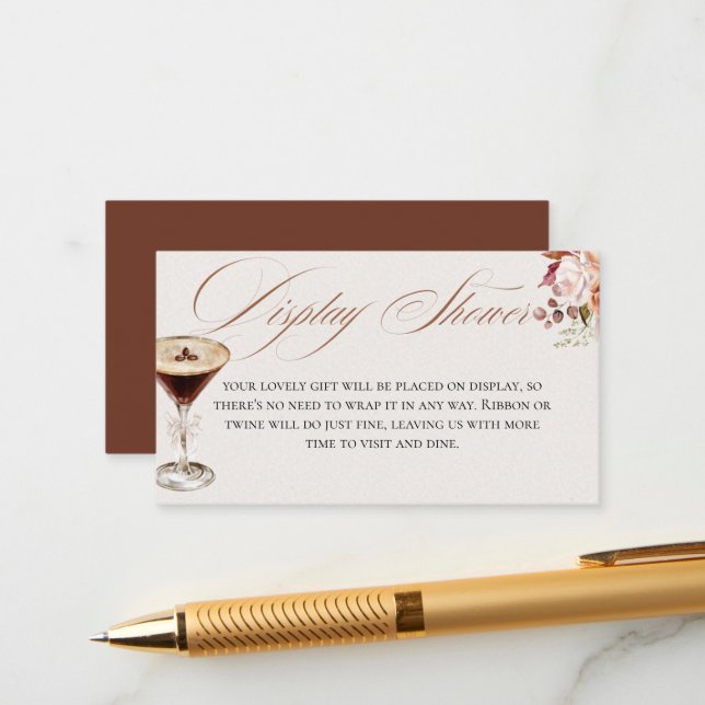 Espresso Martini Display Brautparty Insert Card (Vorderseite/Rückseite Beispiel)