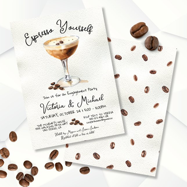Espresso Martini Engagement Party Einladung (Von Creator hochgeladen)