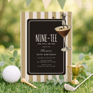 Espresso Martini Golf Thema 90. Geburtstag Einladung