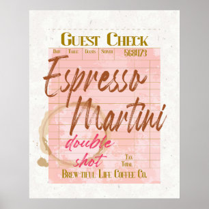 Espresso Martini Guest Karo Empfang Typografie Poster