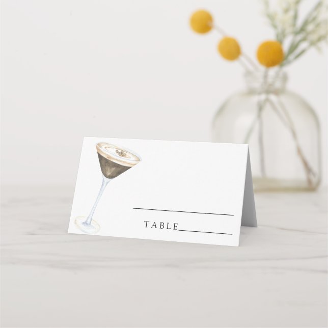 Espresso martini - Hochzeit - Platzkarten (Vorderseite)
