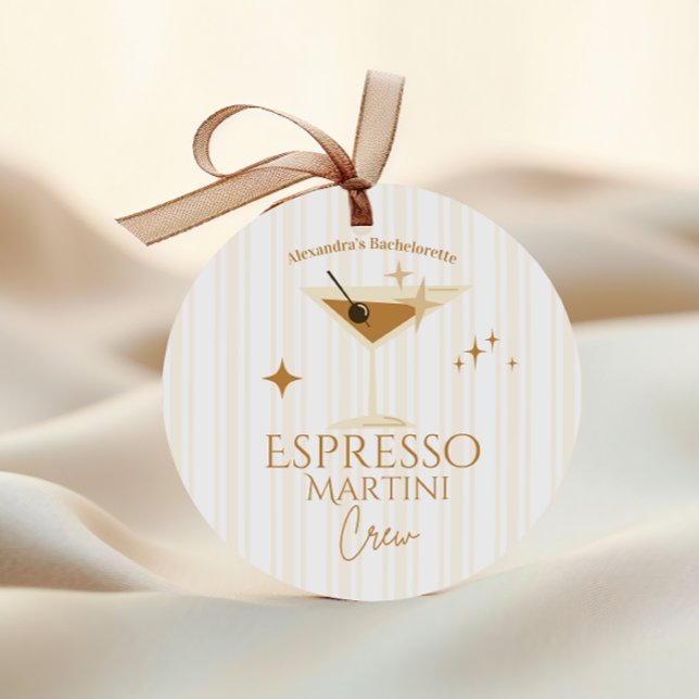 Espresso Martini Junggeselinnen-Abschied Runder Aufkleber (Von Creator hochgeladen)