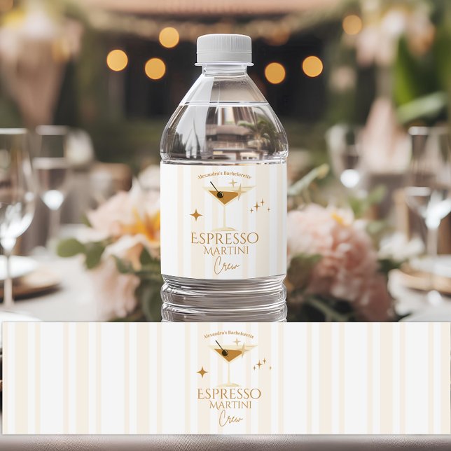 Espresso Martini Junggeselinnen-Abschied Wasserflaschenetikett (Von Creator hochgeladen)